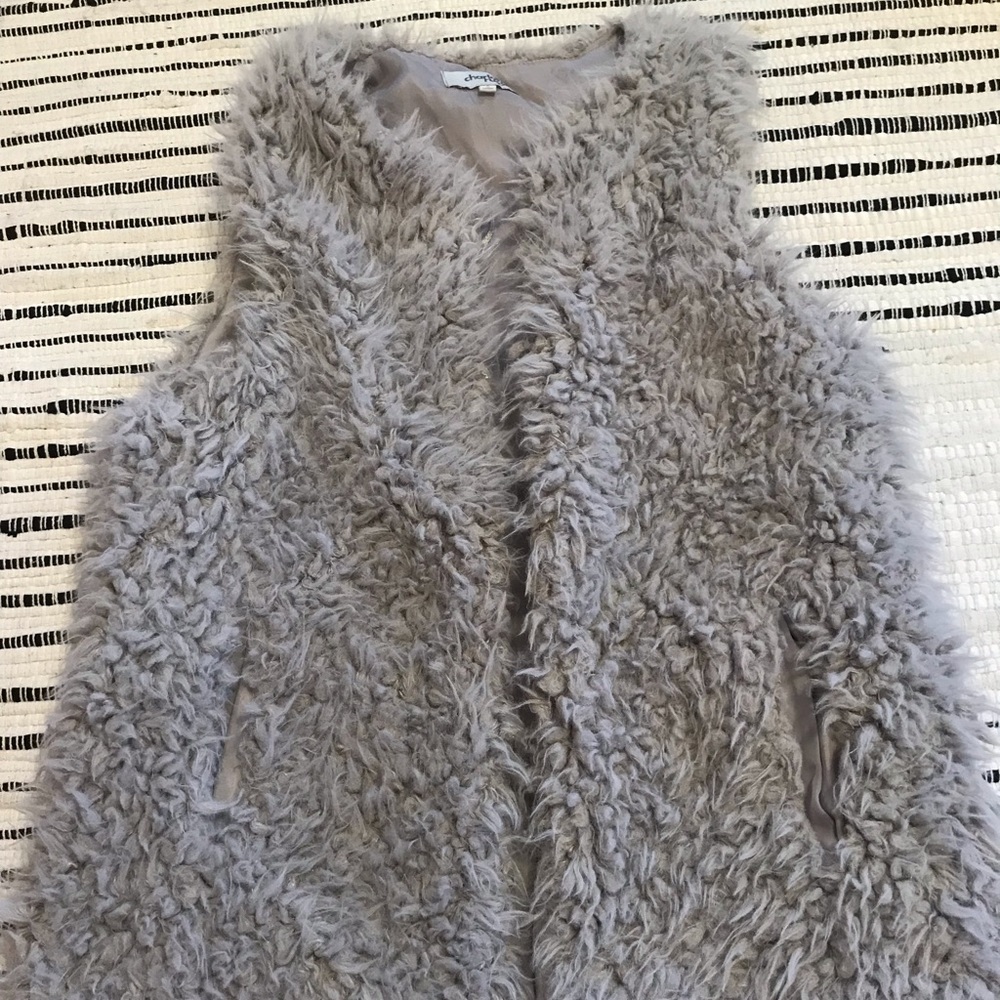 Gray Furry Vest